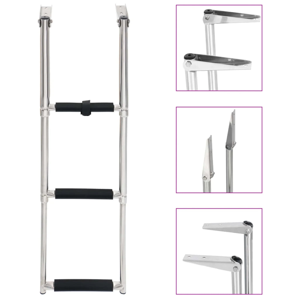 3-step Stainless Steel Folding Boarding Ladder Q898