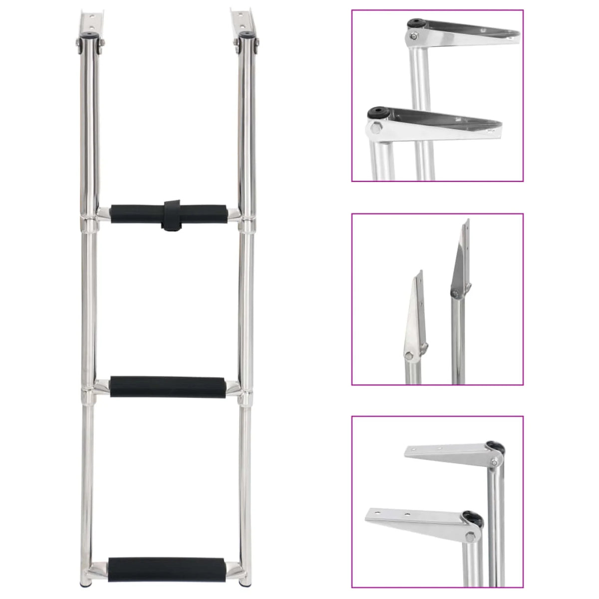 3-step Stainless Steel Folding Boarding Ladder Q898