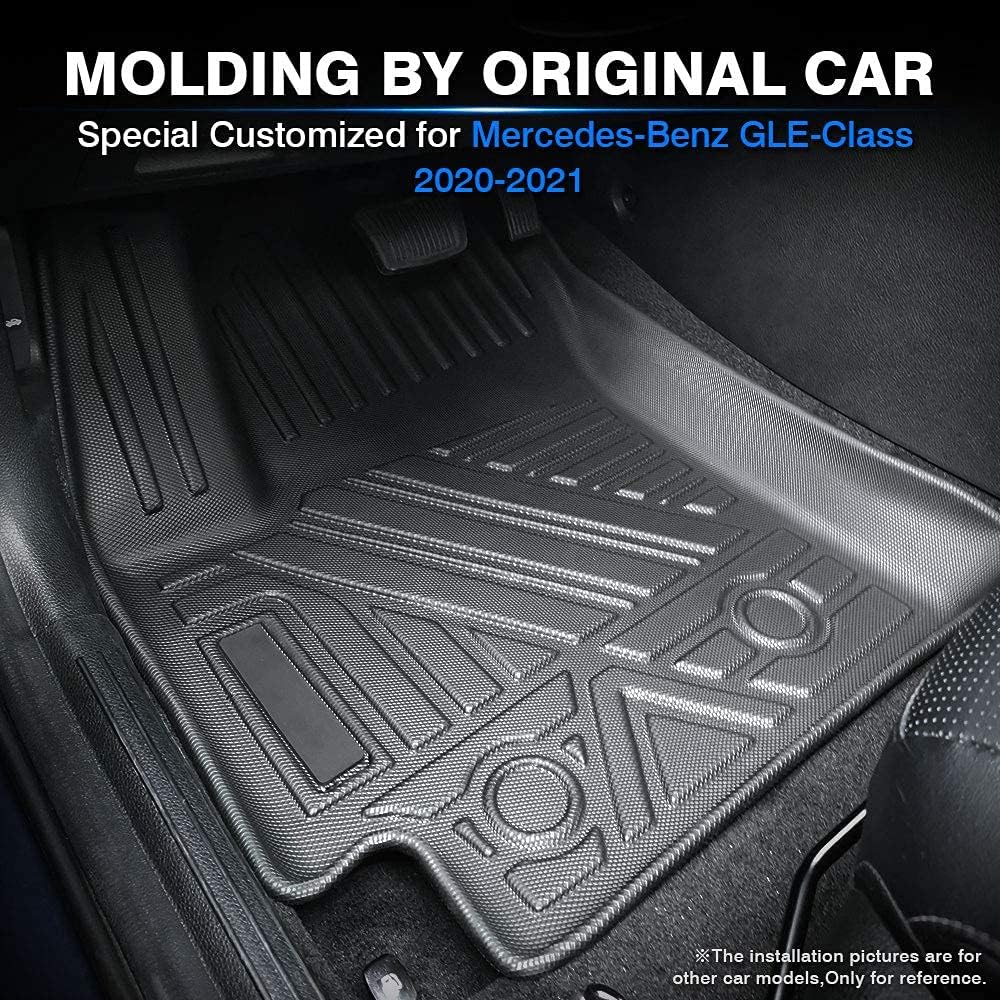 Custom Fit All Weather Rubber Floor Mats 2 Row Set Black G753095