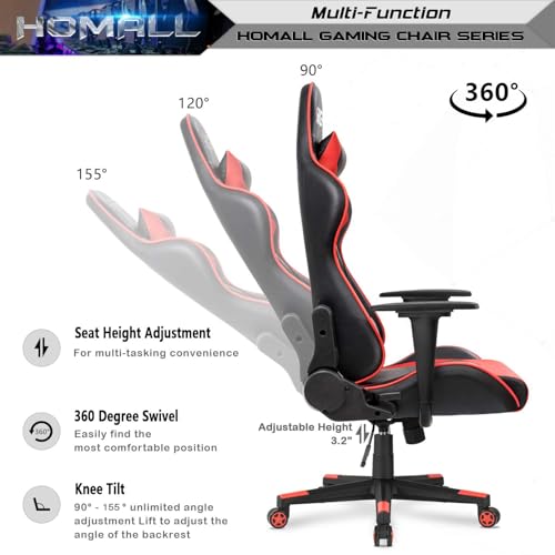 White Ergonomic Leather Gaming Chair with Headrest and Lumbar Support D282450