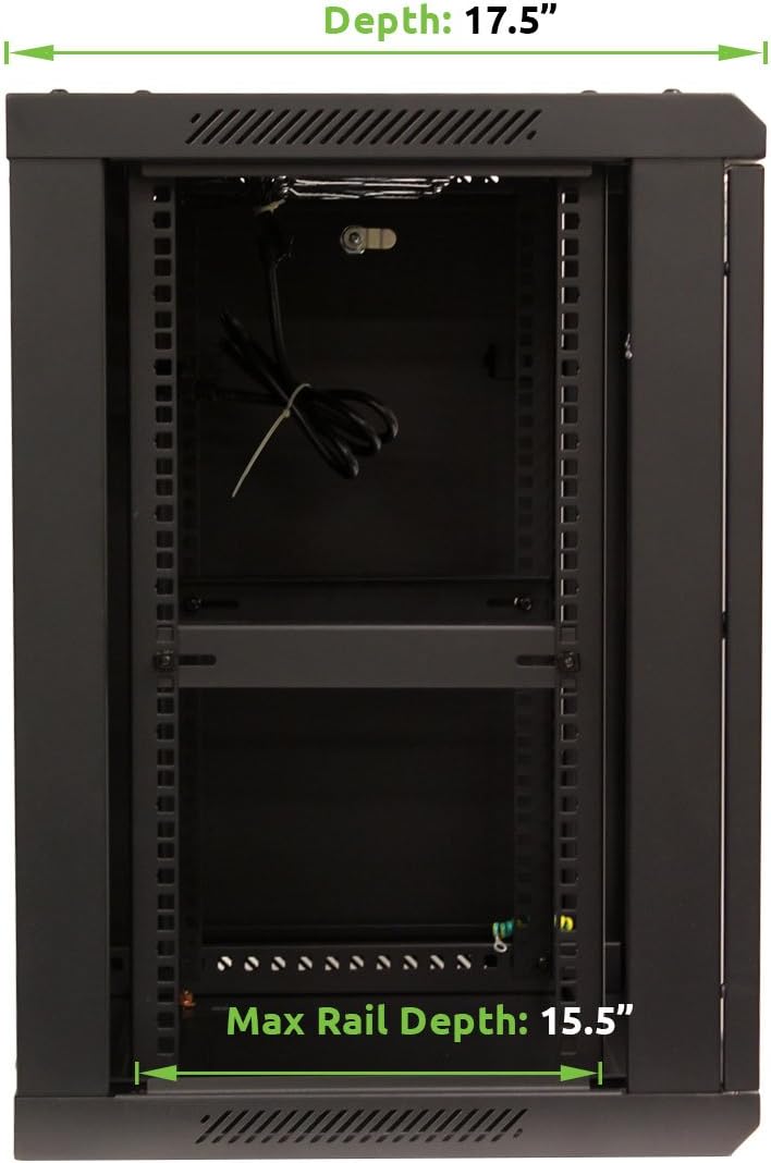 12U Wall Mount Network Server Cabinet Rack Enclosure Glass Door Lock Q670657