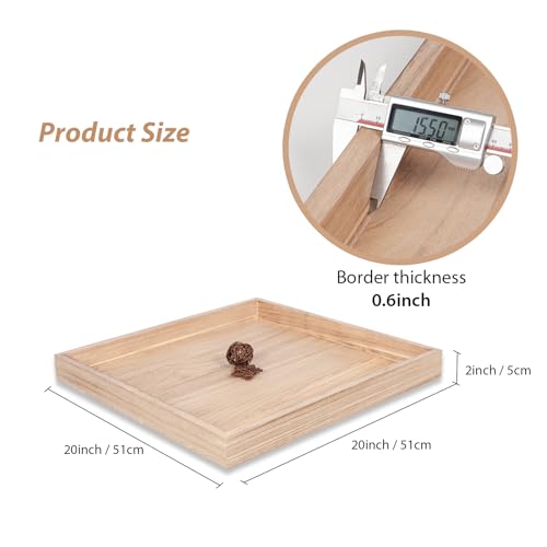 Large Square Rustic Wood Serving Tray 24 x 24 B618