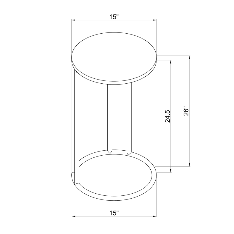 Gold Metal Accent C Table X166