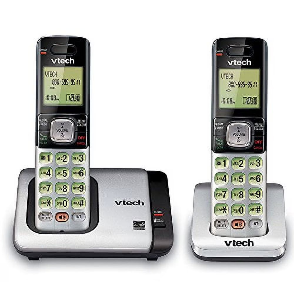 2-Handset Expandable Cordless Phone with Caller ID, Silver X7167