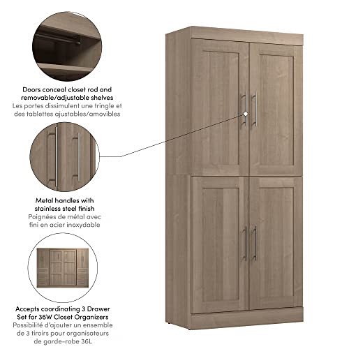 Ash Gray Wardrobe Organizer Storage Cabinet E6615
