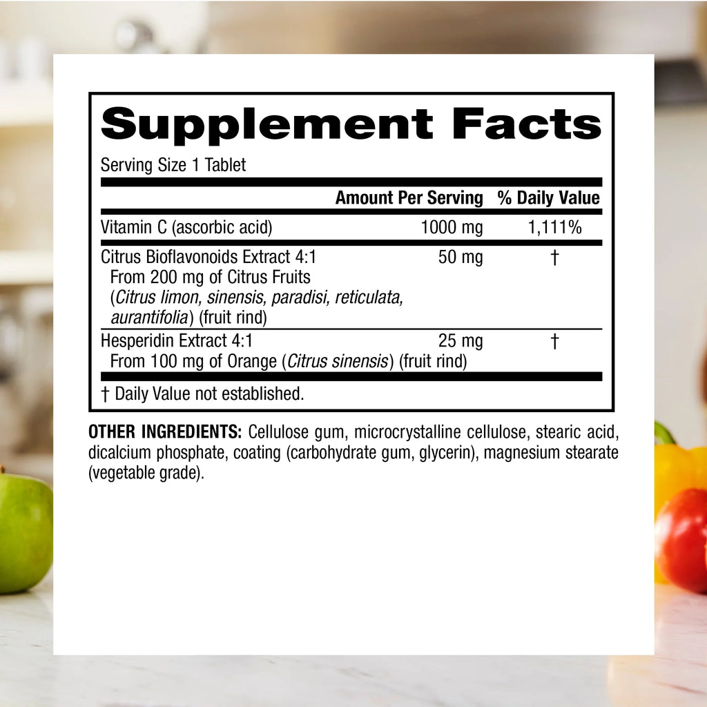 Vitamin C Timed Release 1,000 mg 250 Tablets Vegetarian H209705