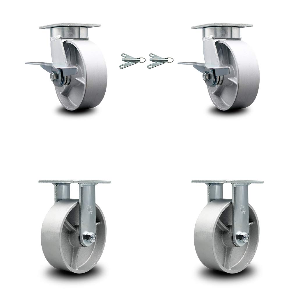 Semi Steel Cast Iron Swivel Top Plate Caster with 6 x 2 Silver Wheel N299