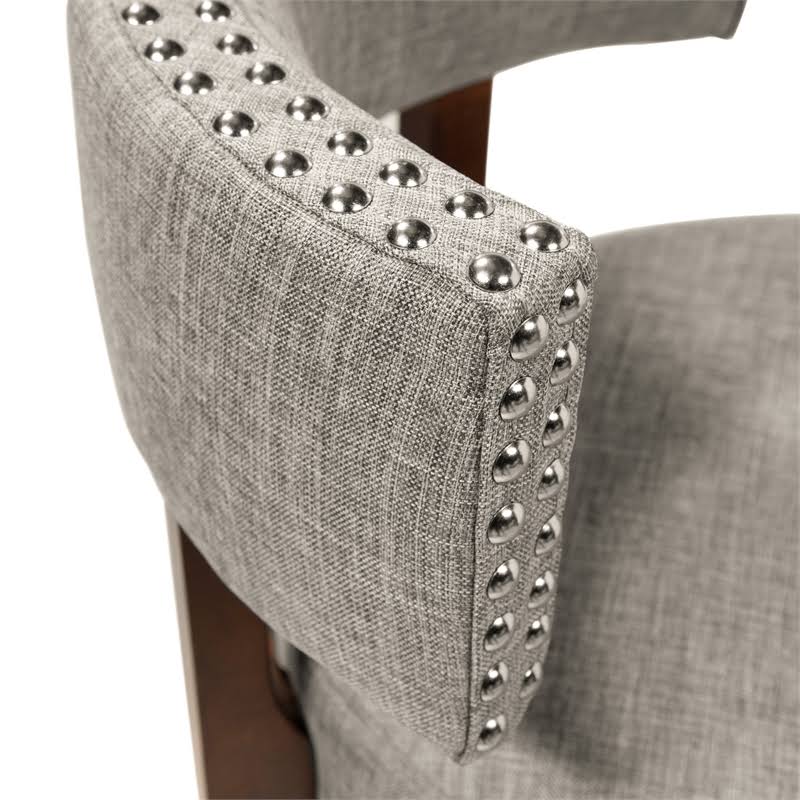 Light Gray Fabric Swivel Bar Stool (Set of 2) D816