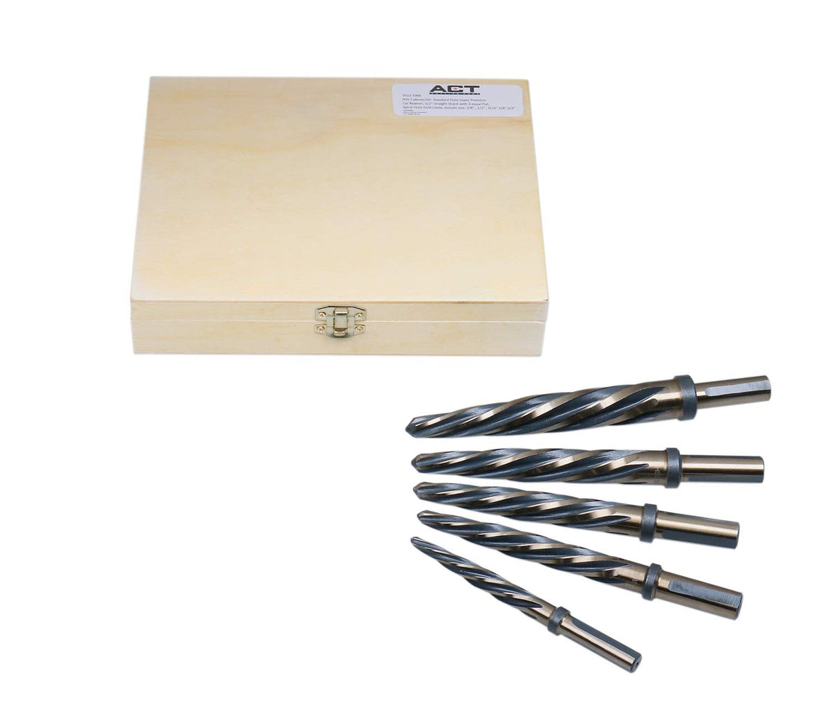 5 Pc H.S.S. Standard Spiral Flute Car Reamer Set F33027