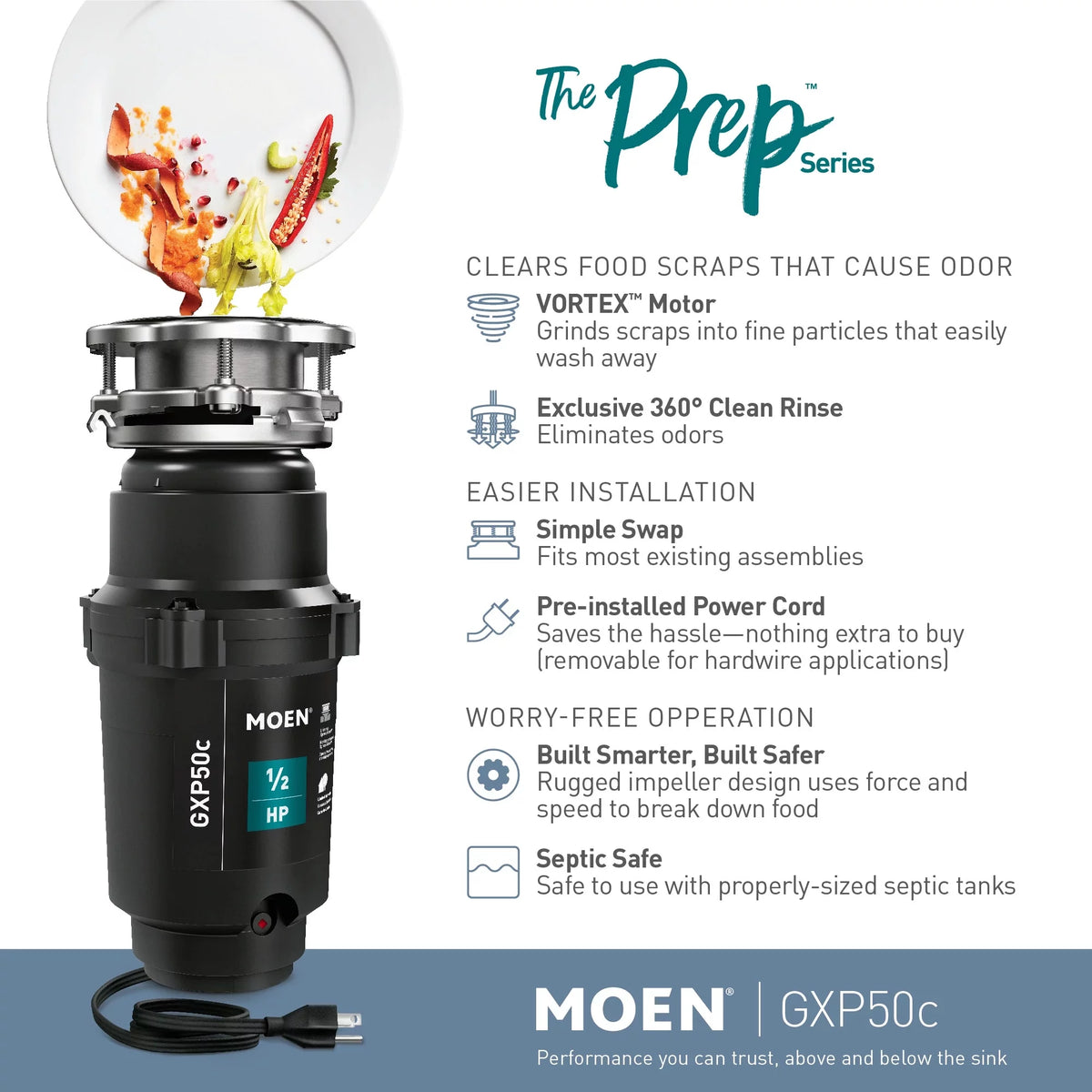 1/2 HP Continuous Feed Garbage Disposal W689835