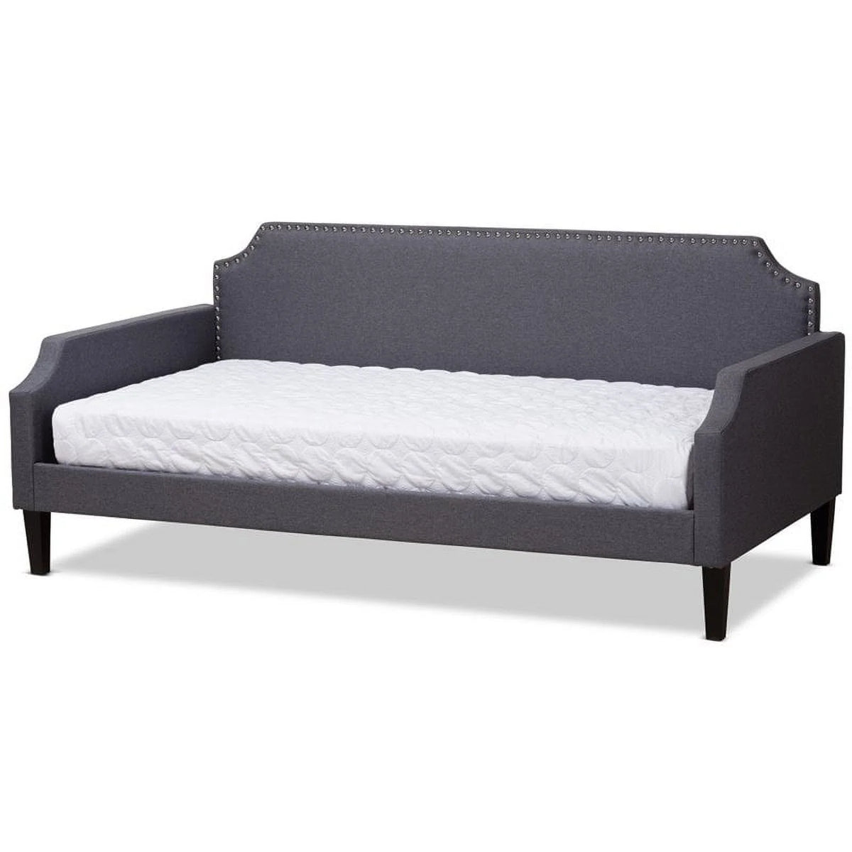 Grey Fabric Tufted Twin Daybed U3757