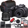 Mirrorless Camera with 18-45mm Lens, 2X 64GB Memory Cards, Case, Card Reader (Renewed) L821887