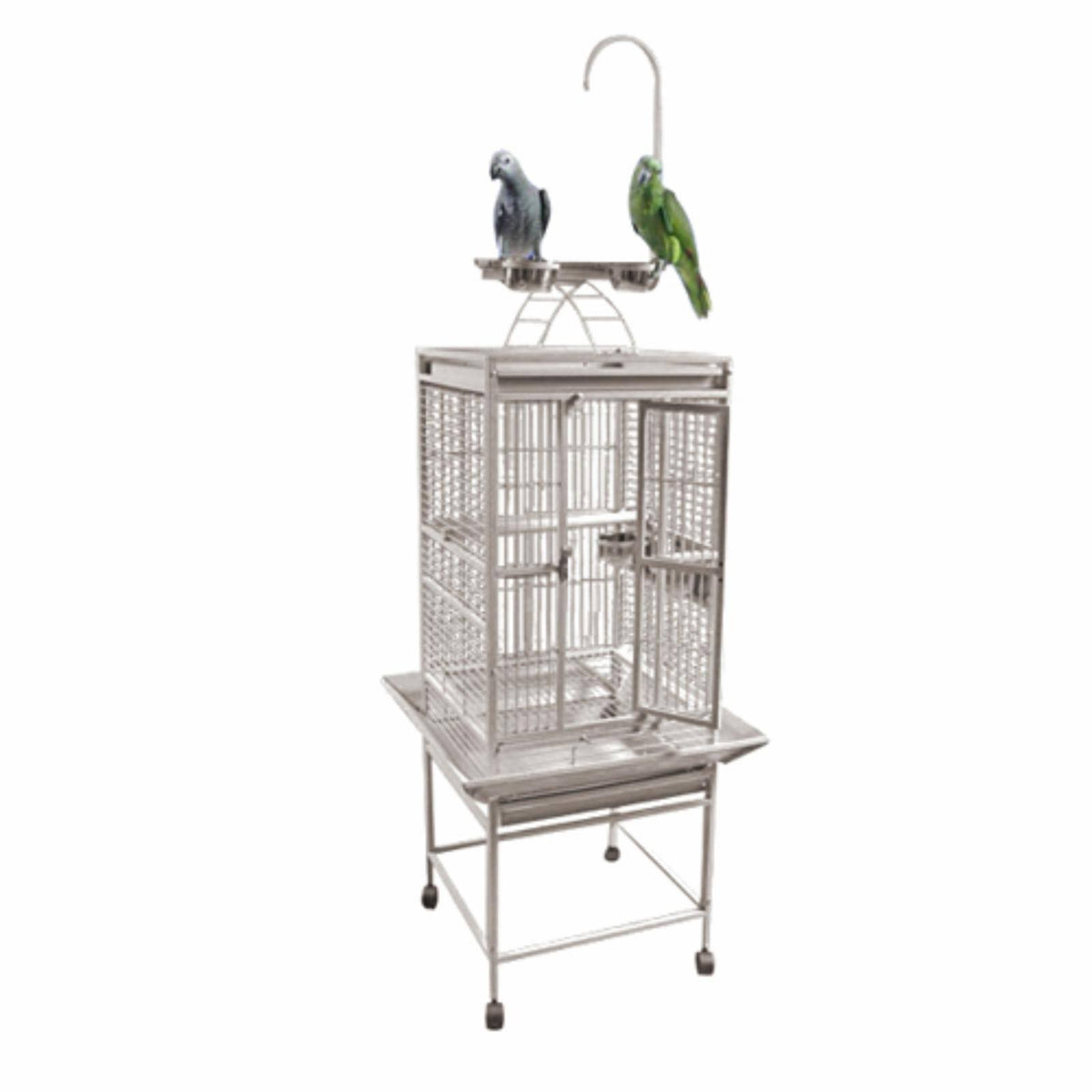 White Play Top Cage with Bar Spacing W71151