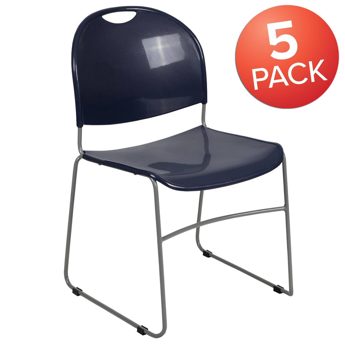 Green Ultra-Compact Stack Chair with Black Powder Coated Frame M55270