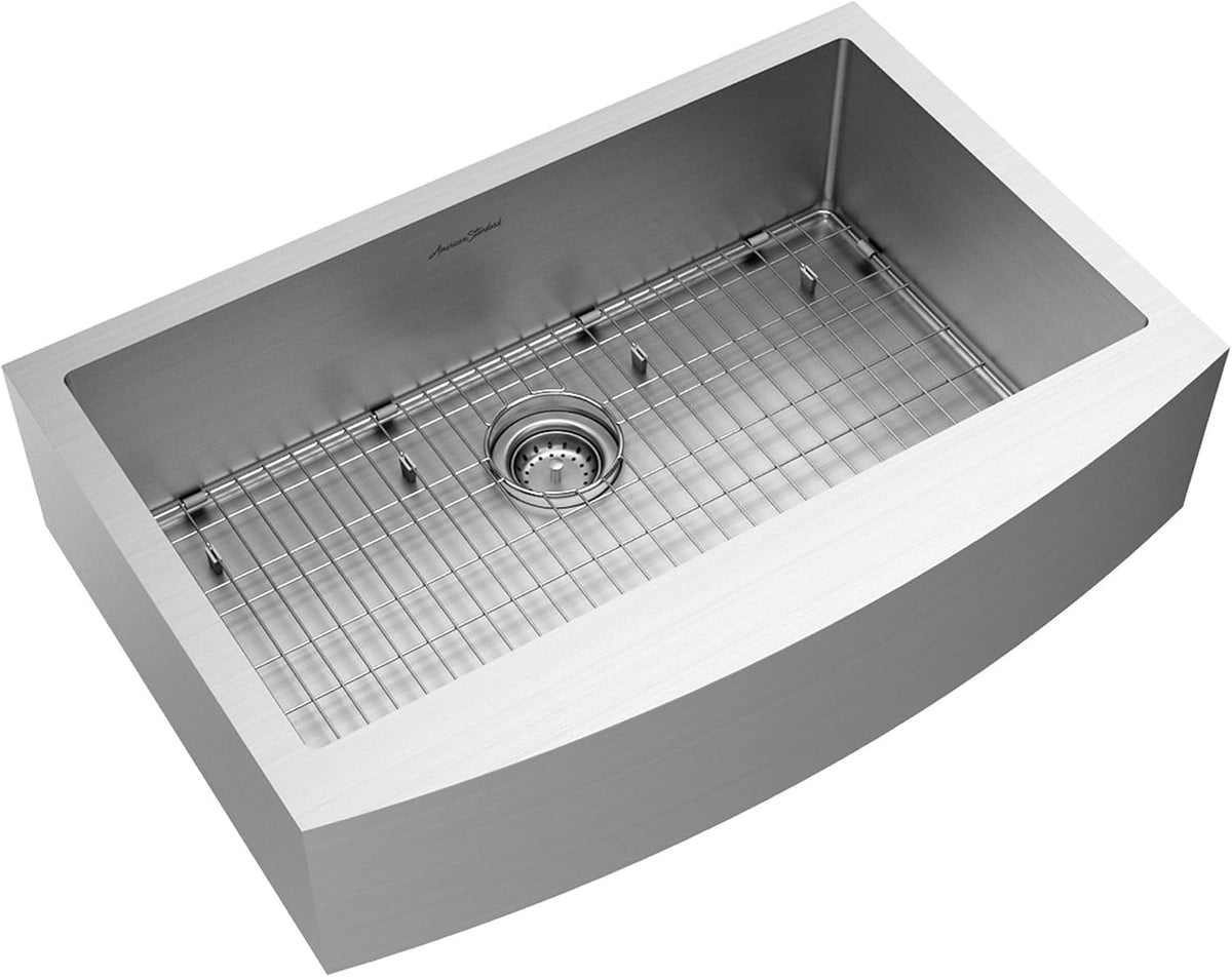 33X22-Inch Apron Stainless Steel Sink with Grid and Drain X36500