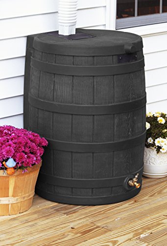 50 Gallon Black Rain Barrel with Diverter Kit R3949