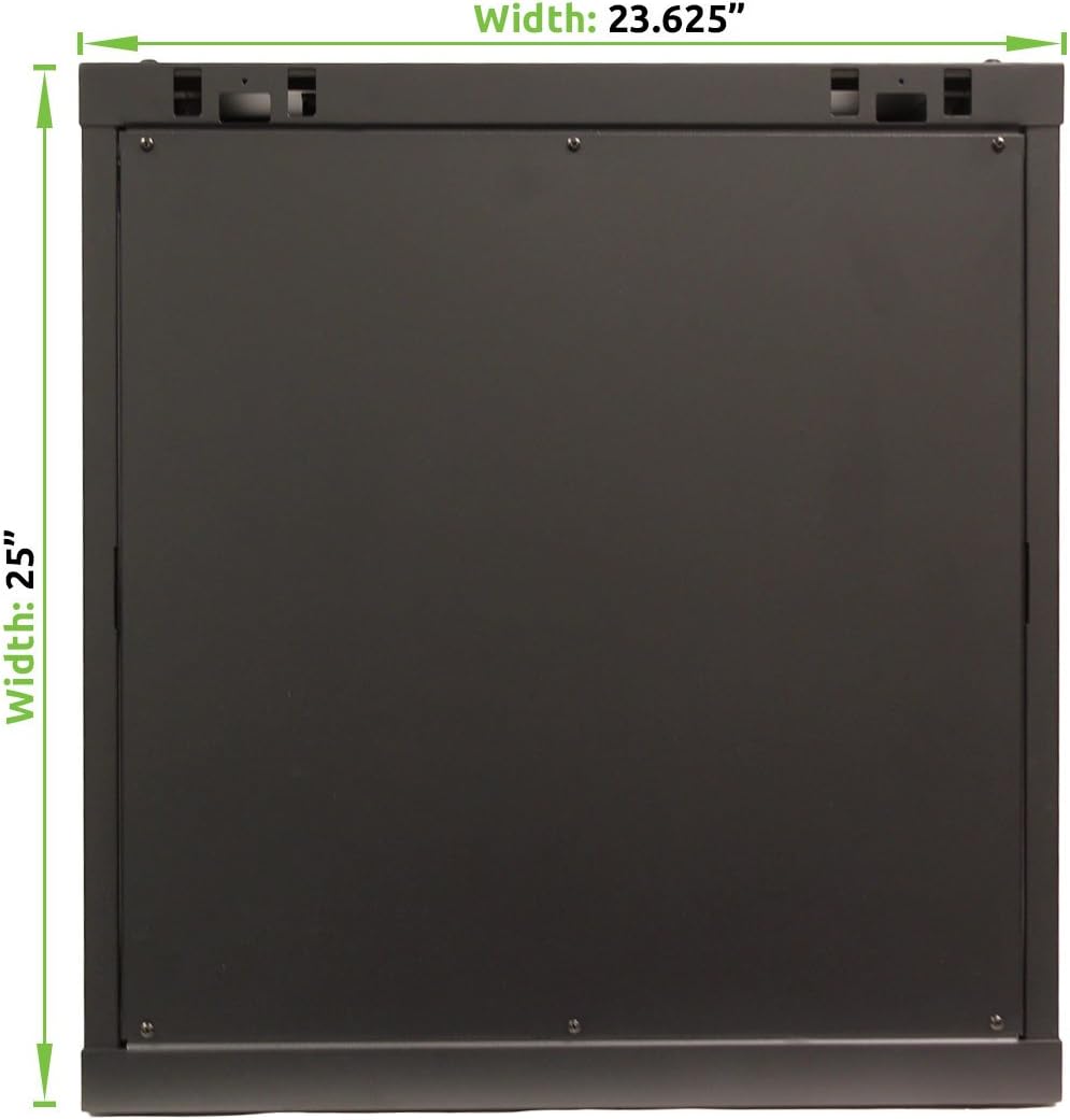 12U Wall Mount Network Server Cabinet Rack Enclosure Glass Door Lock Q670657