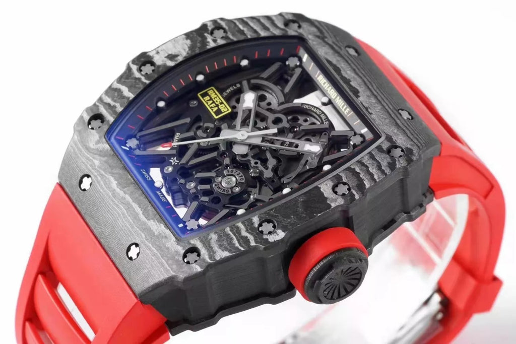 Black Bezel Red Markers Red Rubber Strap D4151