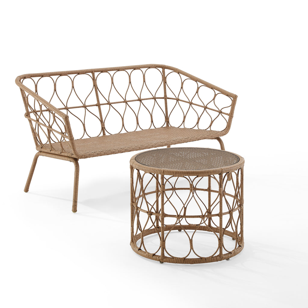 Natural Wicker Outdoor Conversation Set H428