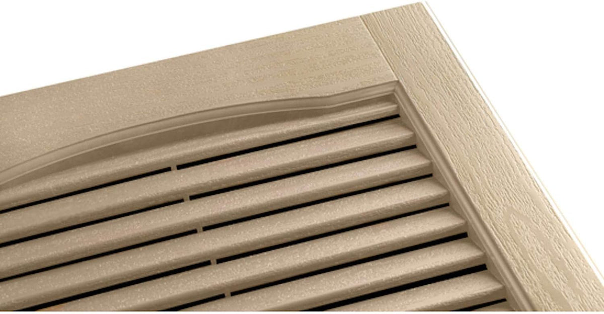 Black Vinyl Louver Shutters (1 Pair) 14-1/2in. x 55in. V4415