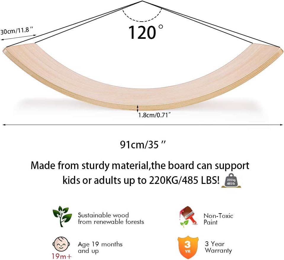 Natural Wood Balance Board 35 Inch B468122