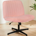 Armless Criss Cross Legged Adjustable Swivel Padded Fabric Office Chair Q937726