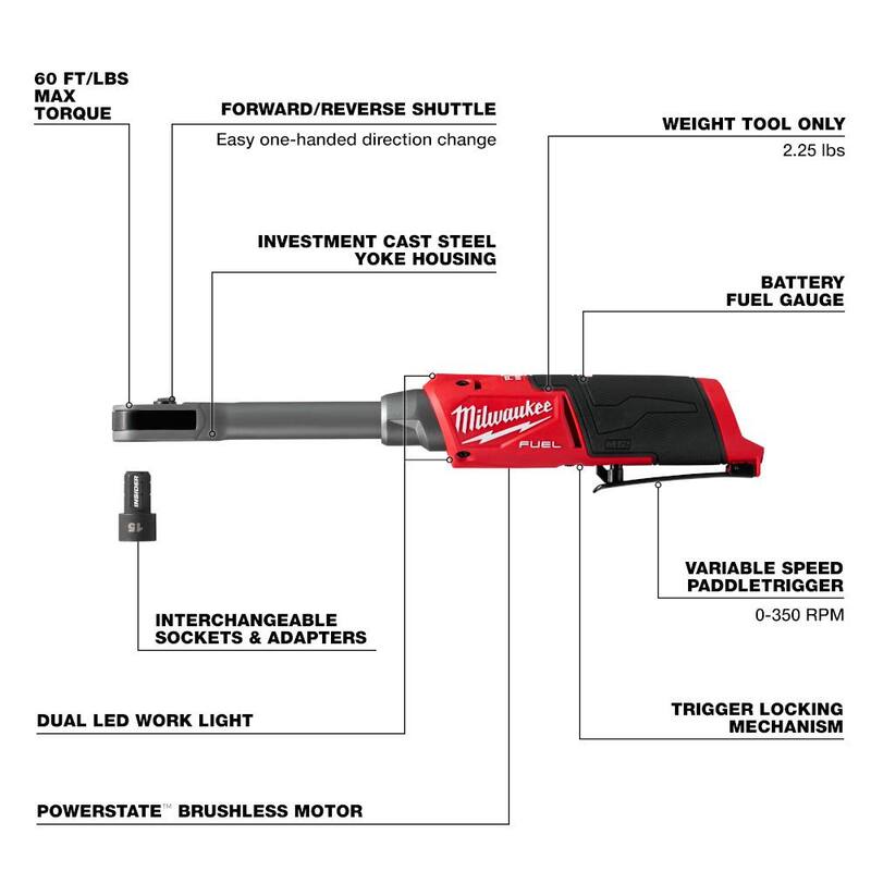 12V Lithium-Ion Brushless Cordless Extended Reach Box Ratchet W670788