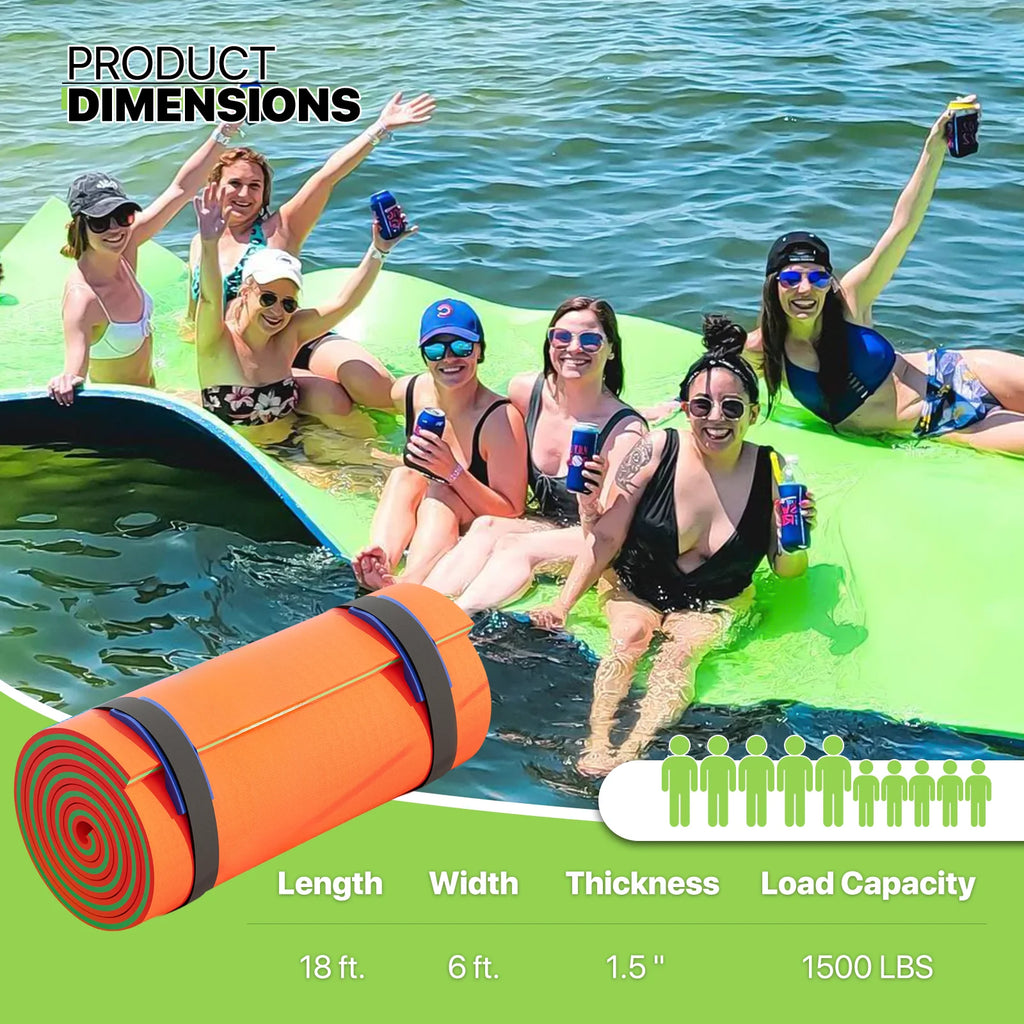 18' x 6' 3-Layer XPE Foam Water Floating Mat Y62414