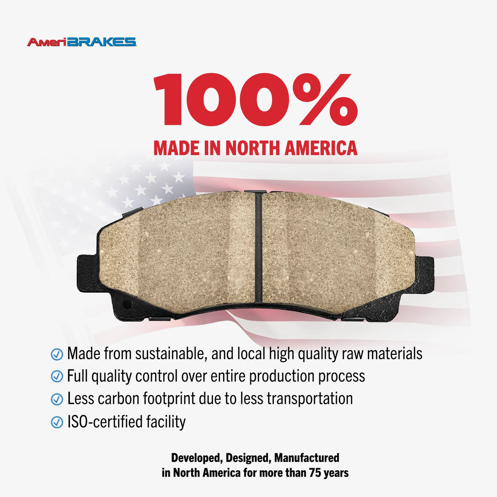 Semi-Metallic Brake Pads and Coated Drilled Slotted Disc Brake Rotors Kit K473