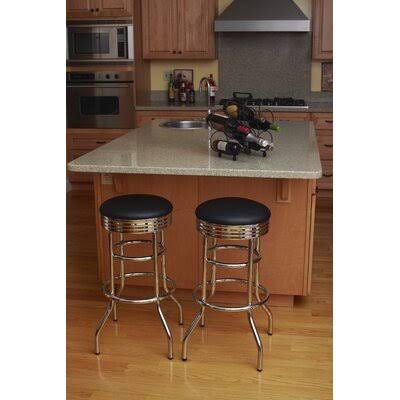 Chrome Swivel Bar Stool, Pack of 2 U945