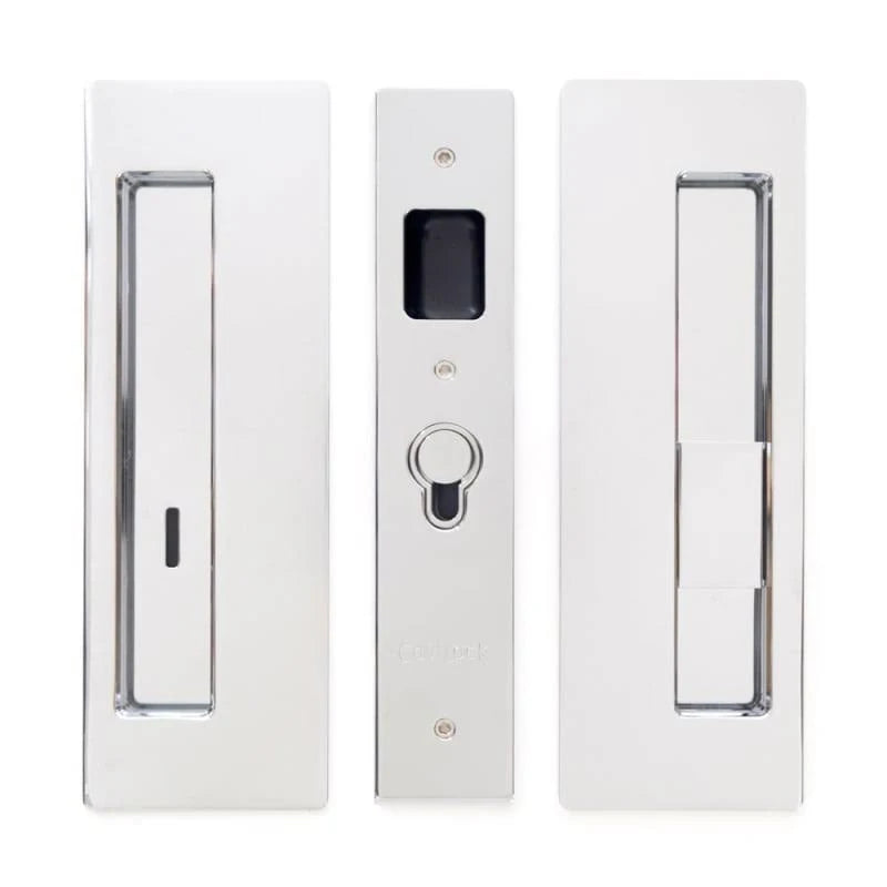 Bright Chrome Magnetic Privacy Pocket Door Pull Set C507313