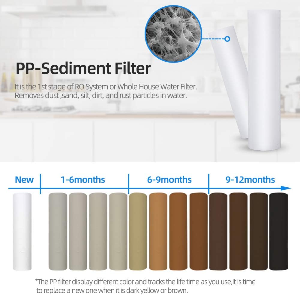 10 Inch Whole House Replacement Water Filters Set with PP Sediment and Carbon Block S44413