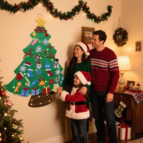 Felt Christmas Tree Set with 34 Detachable Ornament H6015