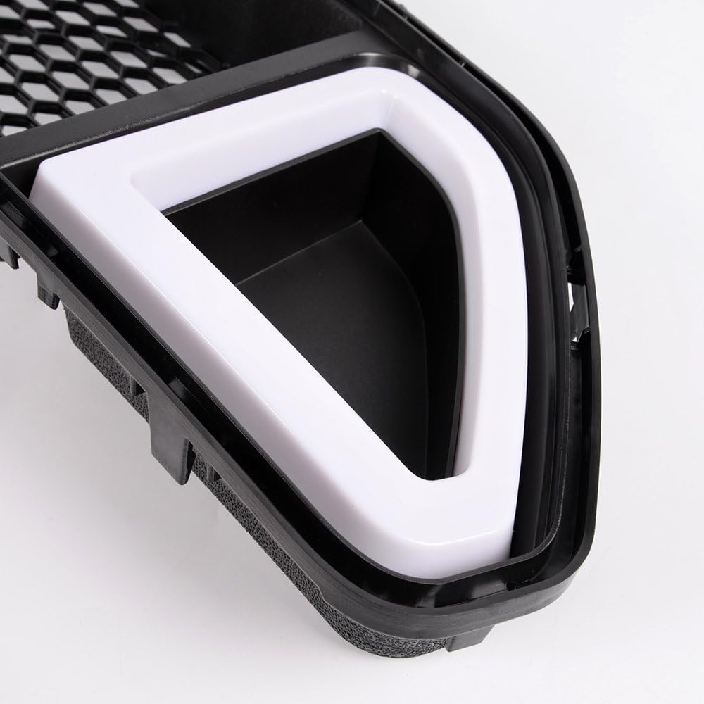 Front Bumper Hood Grill Grille With White DRL LED Light F6489