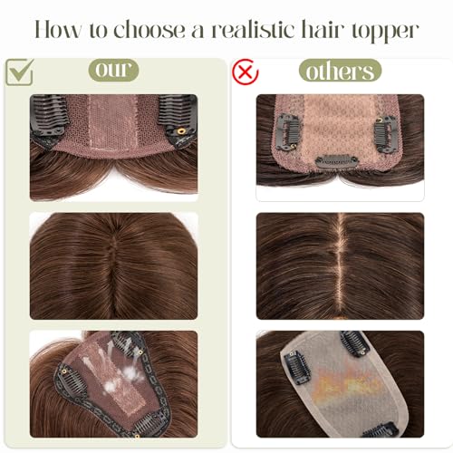 Medium Brown 10 Inch 100% Remy Human Hair Topper N3711