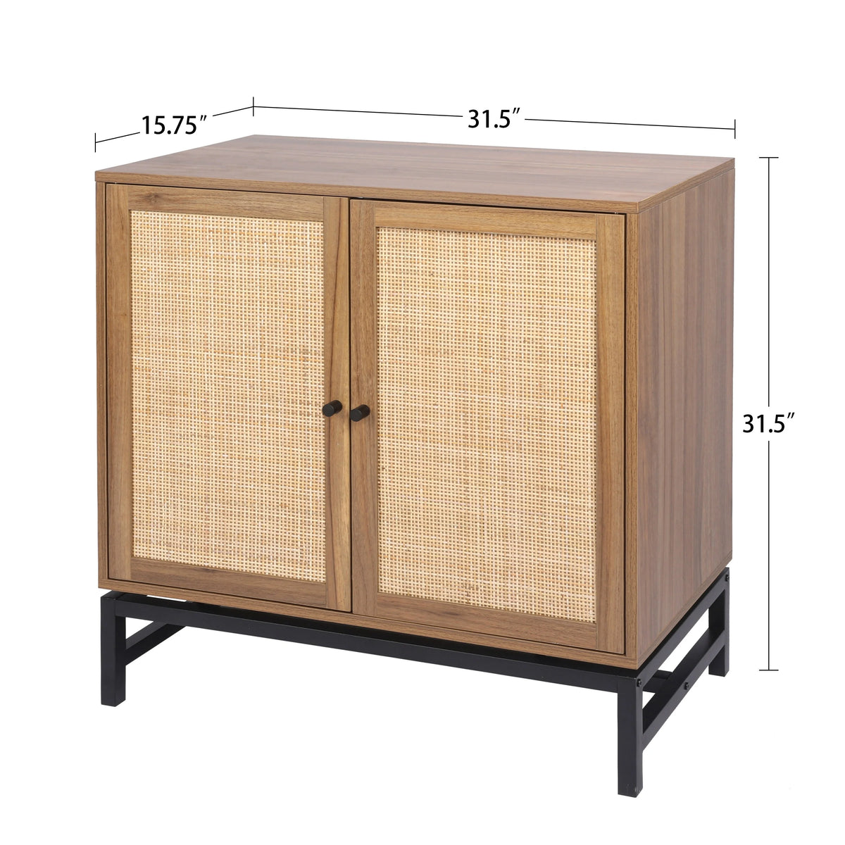 Rattan Storage Cabinet with 2 Doors and 1 Adjustable Shelf V937