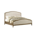 Cream King Bed with Wood Framing X706292
