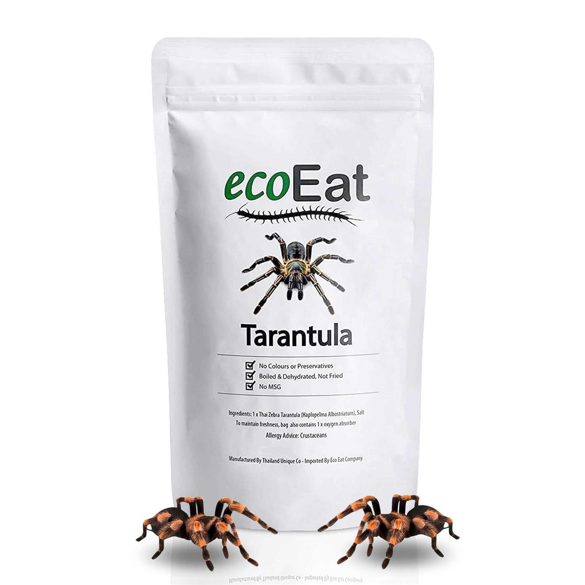 Edible Dehydrated Zebra Tarantula Insect C874