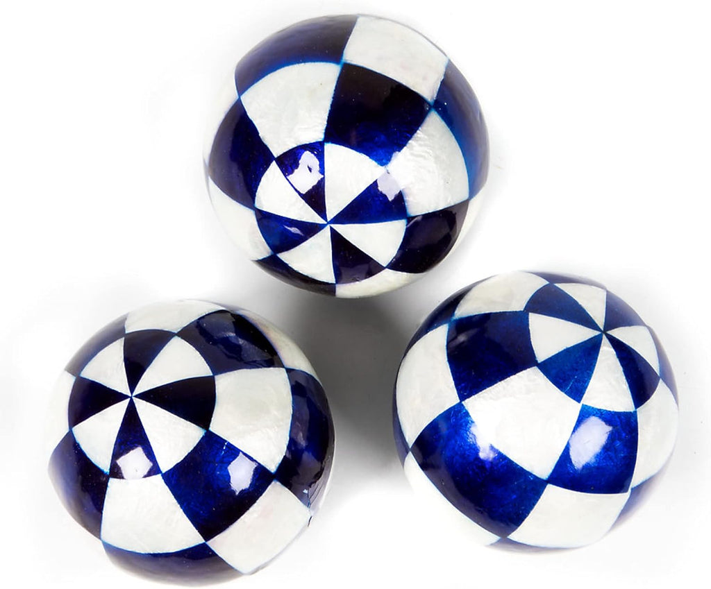 Set of 4 Black-and-White Decorative Balls O454414