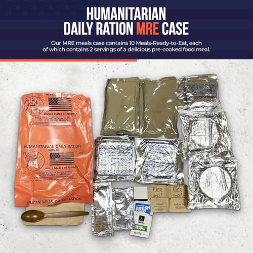 MRE 1 case of 10 pack/ 20 Humanitarian Meals Ready to Eat Q787159