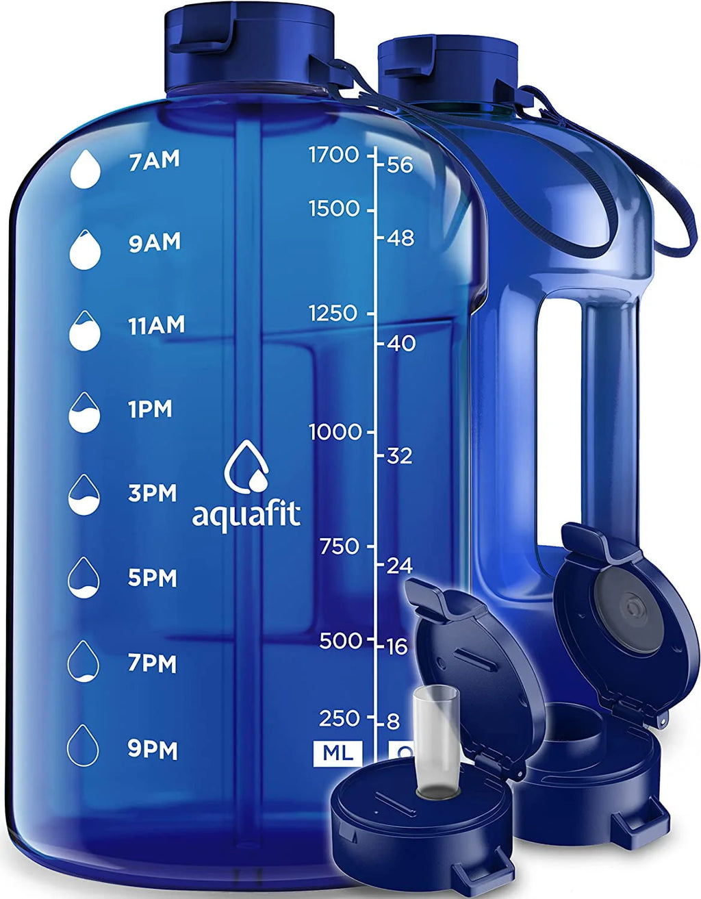 1 Gallon Gray Water Bottle with Time Marker Y354