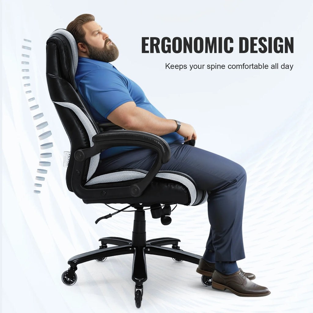 High Back 400 lbs Leather Executive Office Chair with Lumbar Support G9899