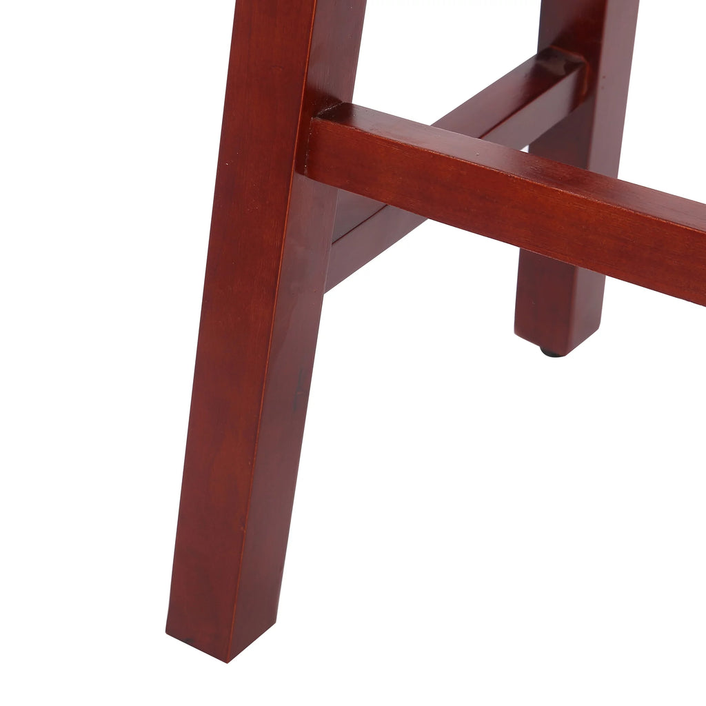 29 Inch Saddle Bar Stools Set of 2 Solid Wood Cherry V653