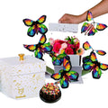 White & Gold Foil Cake & Flowers Gift Box N6389