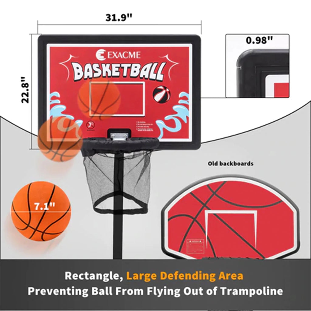 Red Trampoline Basketball Hoop J47886