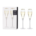 Gold-Rimmed Crystal Champagne Flutes V2764