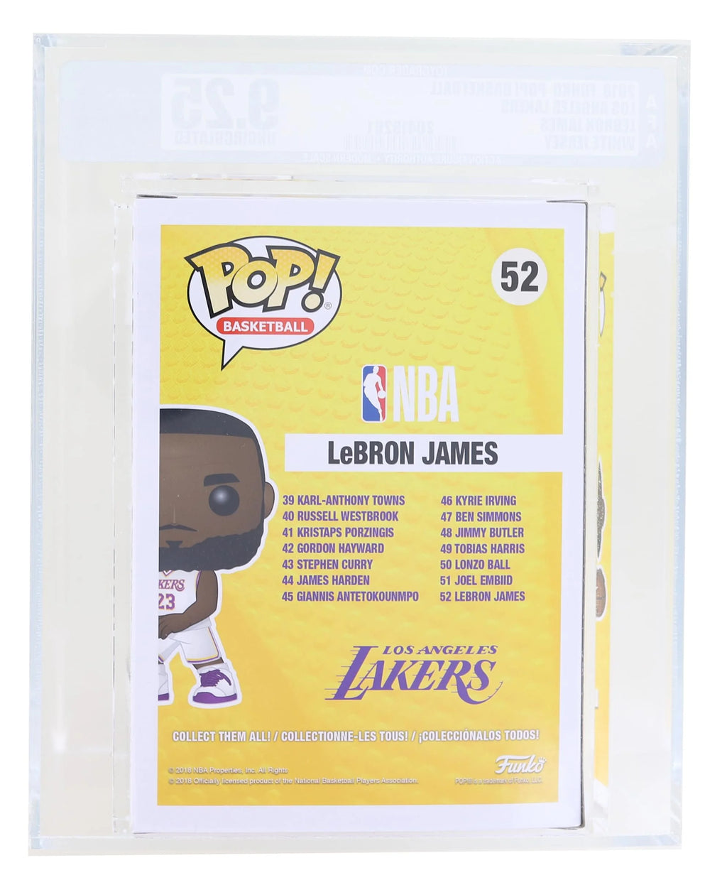 LA Lakers NBA Funko POP Vinyl Figure Lebron James White Jersey Y1255
