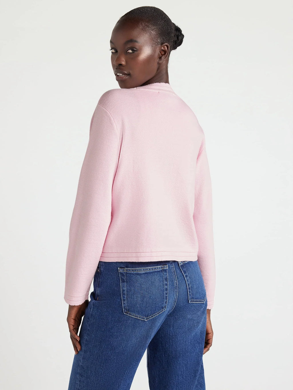 Women's Chest Pocket Cardigan Sweater with Long Sleeves W945