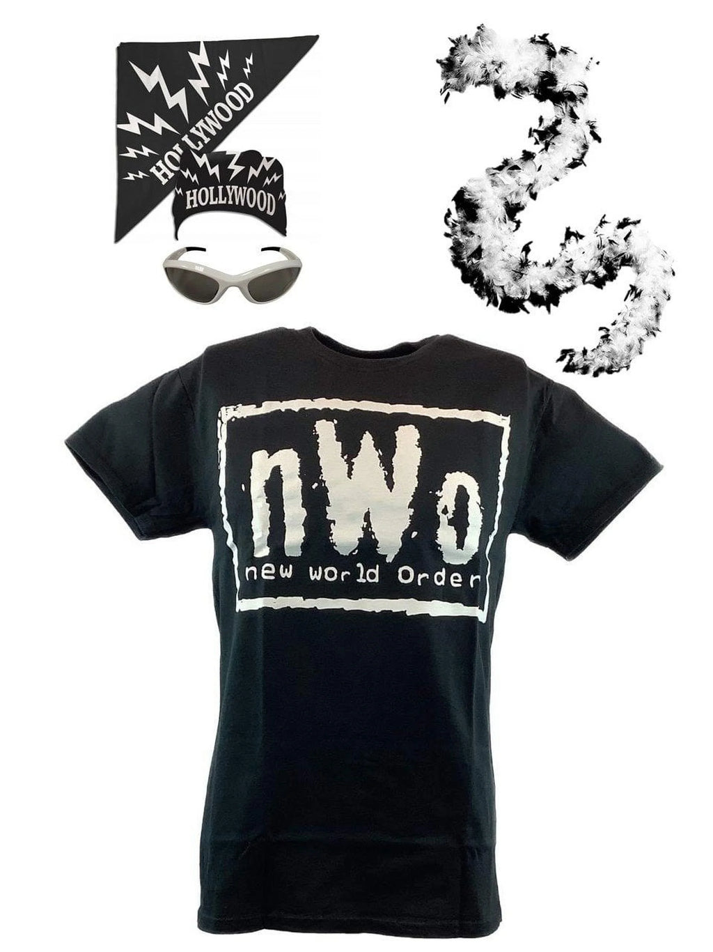 Hulk Hogan Costume T-shirt Bandana Sunglasses Boa P781