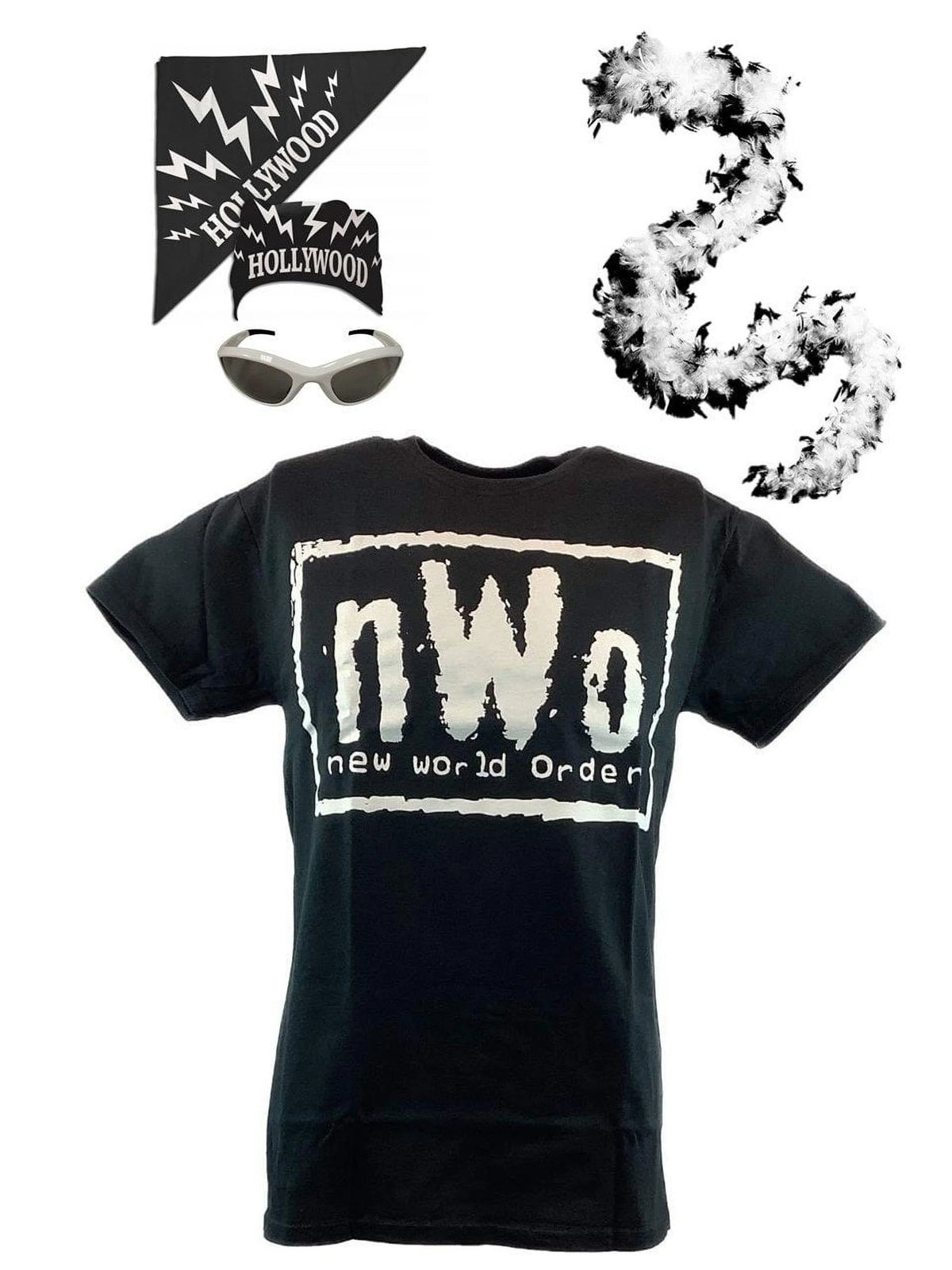 Hulk Hogan Costume T-shirt Bandana Sunglasses Boa P781